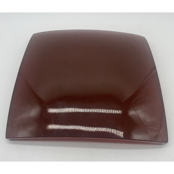 Signed Annieglass USA Fallen Leaf Cranberry Art Glass Slab Plate 8” 32/37 - Picture 4 of 7